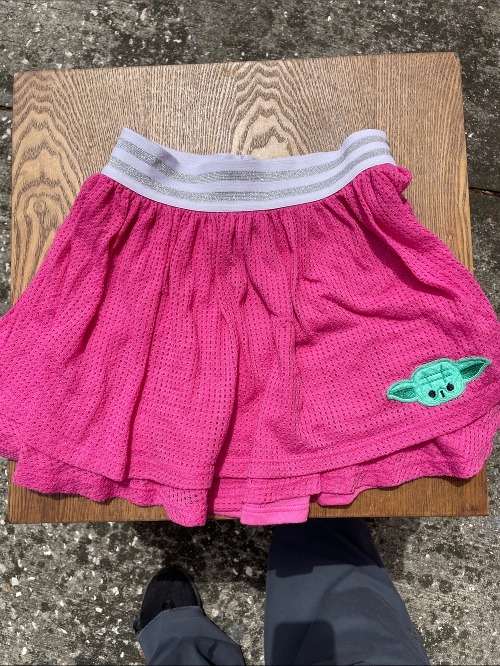 Star Wars Girls' Pink Mesh Skirt with Silver Waistband